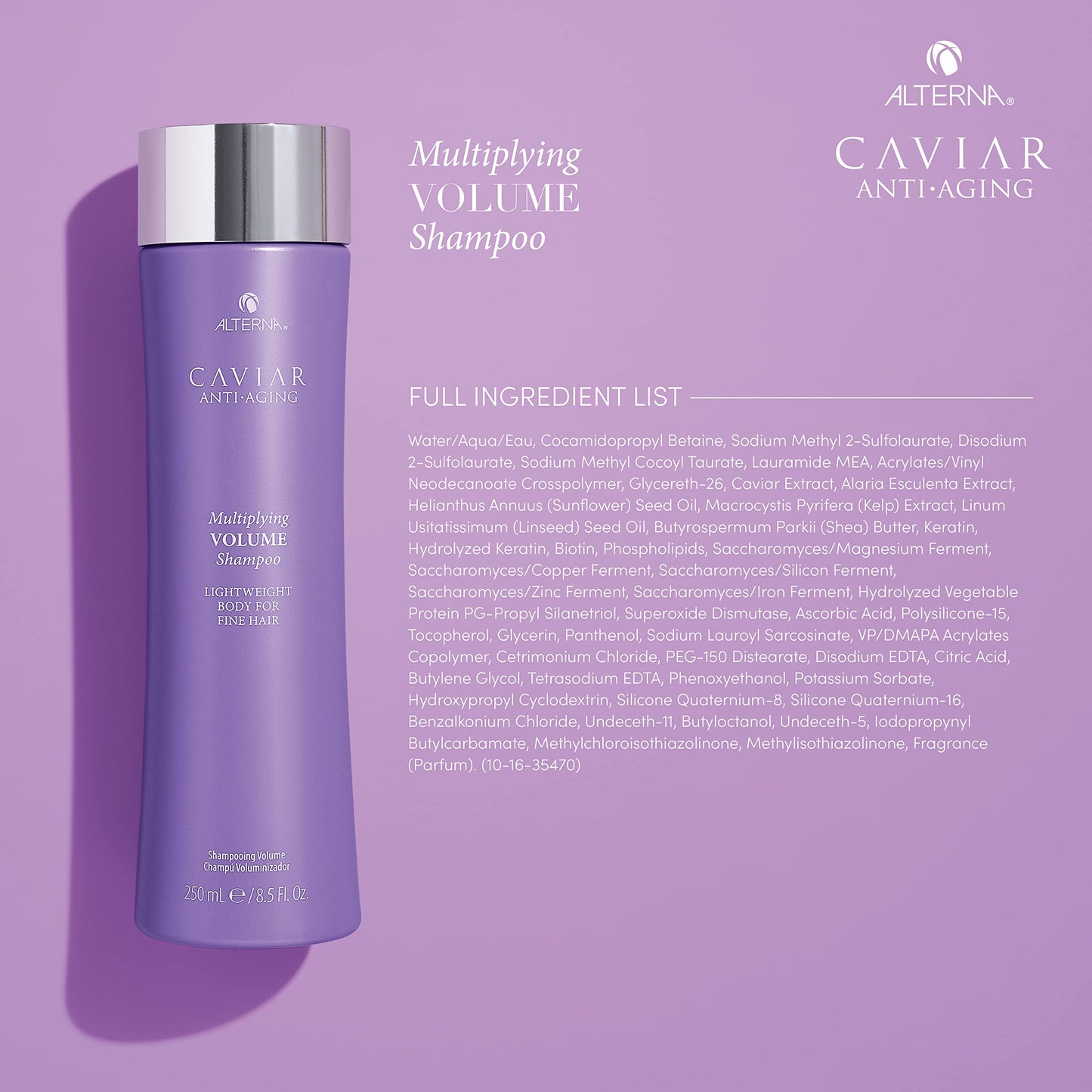 Dark Gray Alterna Haircare CAVIAR Anti-Aging Multiplying Volume Shampoo Travel Size 1.35 Fl Oz | For Fine, Limp or Thin Hair | Create Instant Volume and Thickness | Sulfate Free