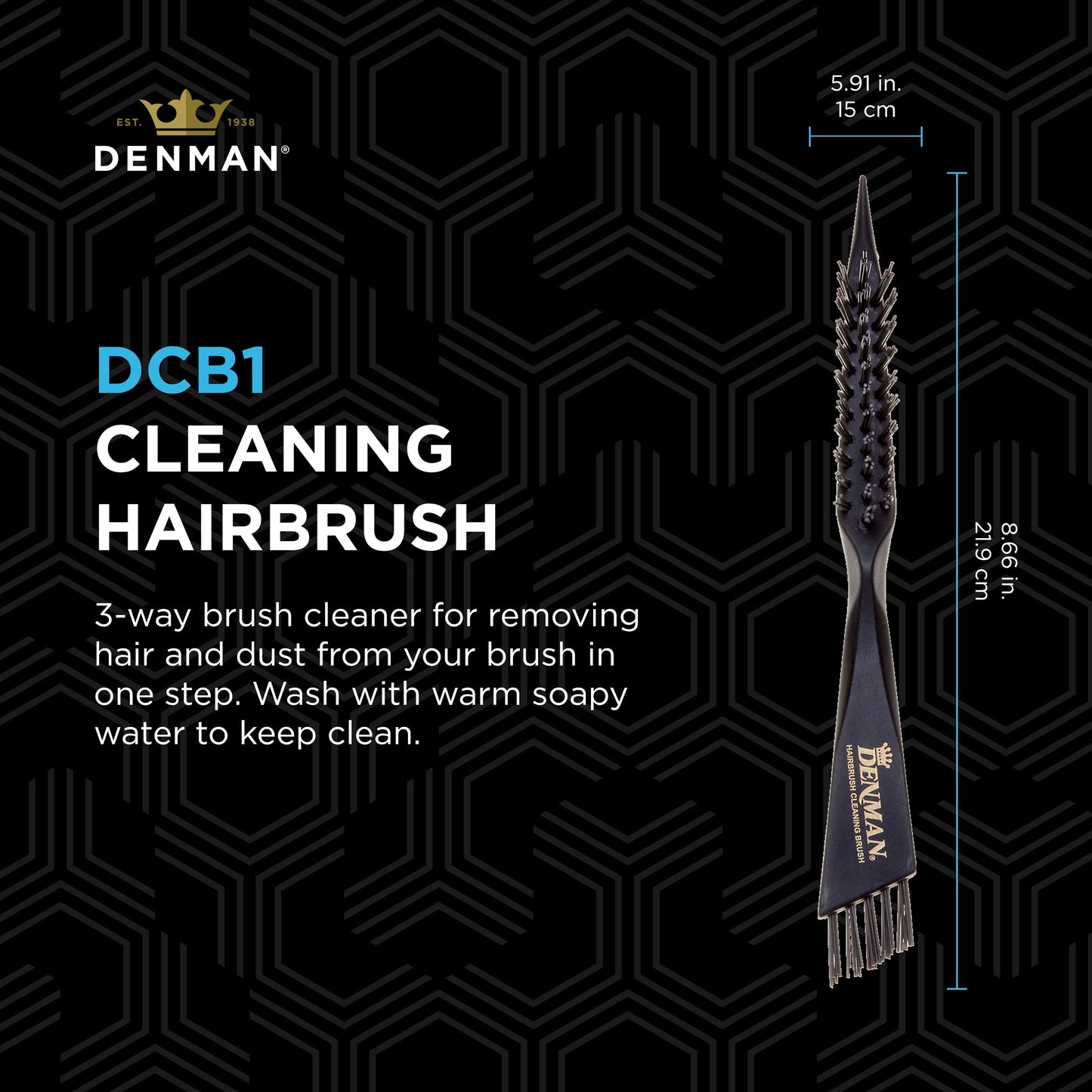 Denman Hairbrush Cleaning Brush for Effective Hairbrush Cleaning, DBC1