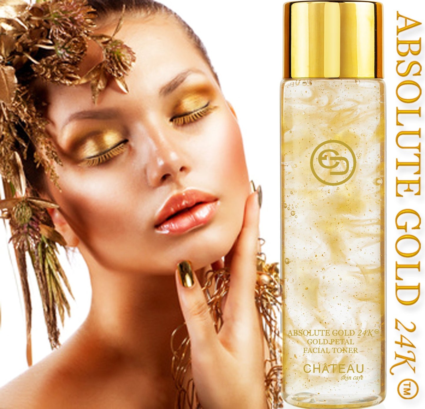 Absolute Gold 24K Gold Petal Facial Toner - 24 Karat Gold/Collagen. for All Skin Types. 3.33 Fl.oz - 100 ml.