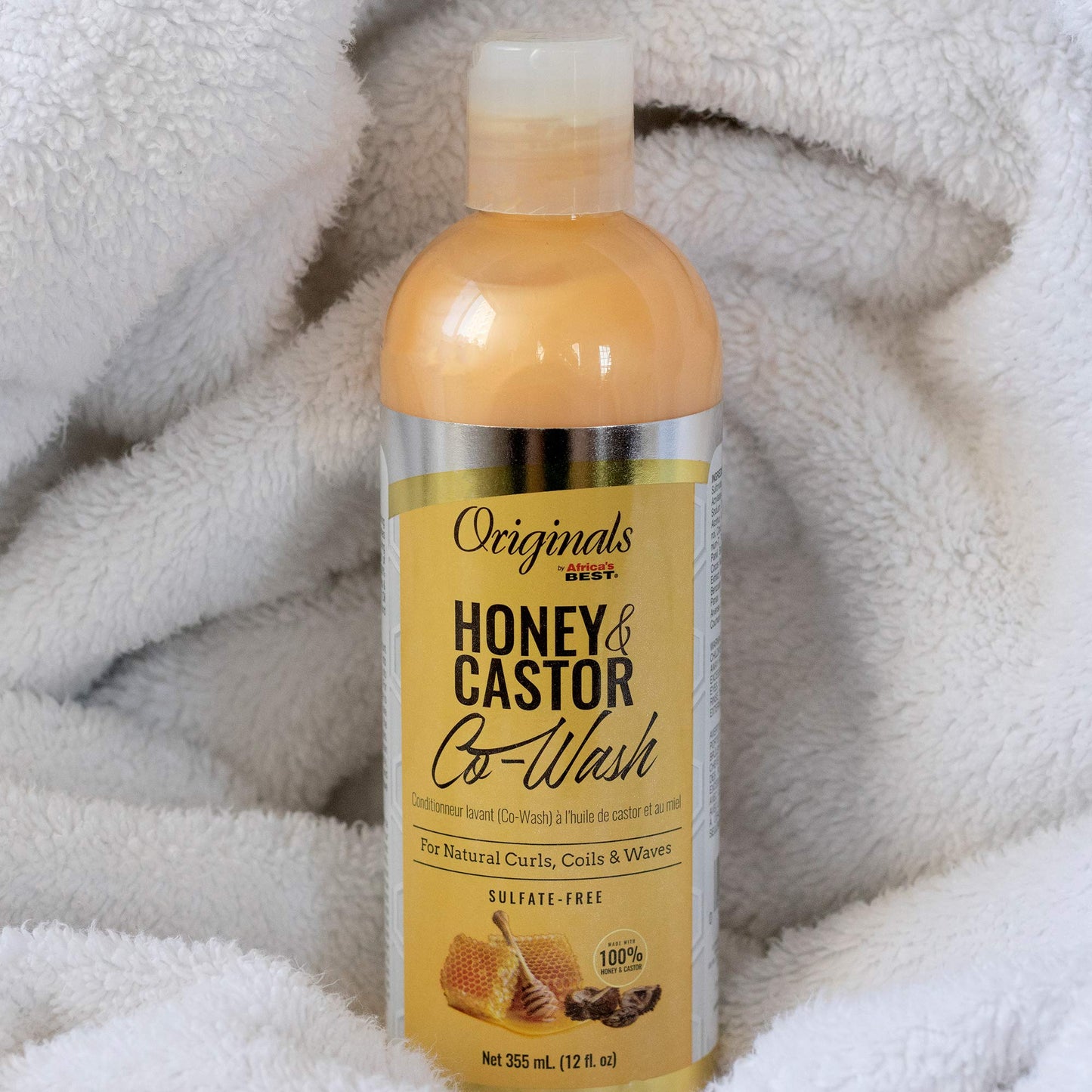 Africa's Best Originals by and Castor Hair Co-Wash for Natural Curls, Coils and Waves, Sulfate-Free, Honey 12 Fl Oz
