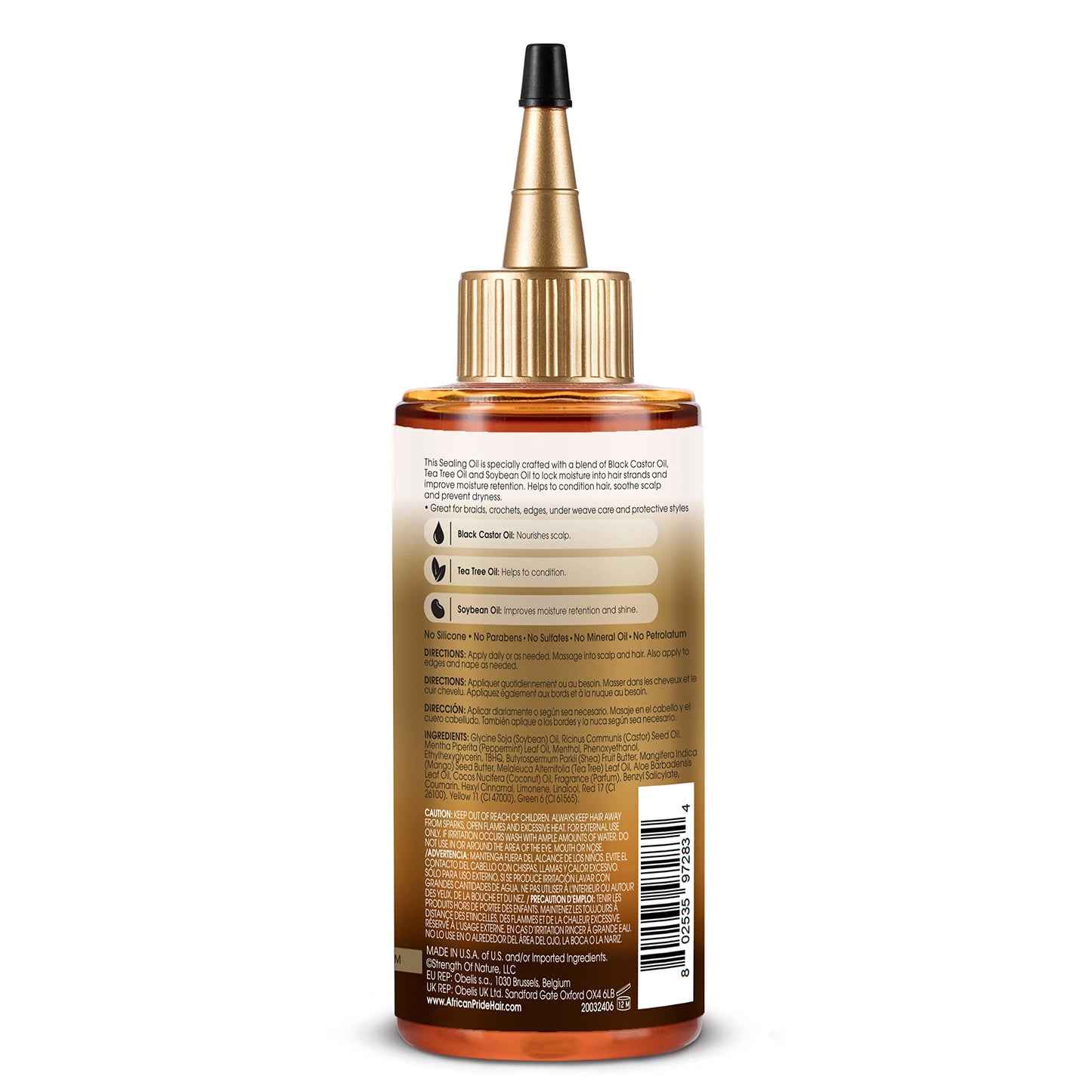 Huile de ricin noire miracle pour cheveux et cuir chevelu African Pride - Hydrate et apaise. Contient de l'huile de ricin noire, de l'huile d'arbre à thé et de l'huile de soja. 170 g (lot de 3).