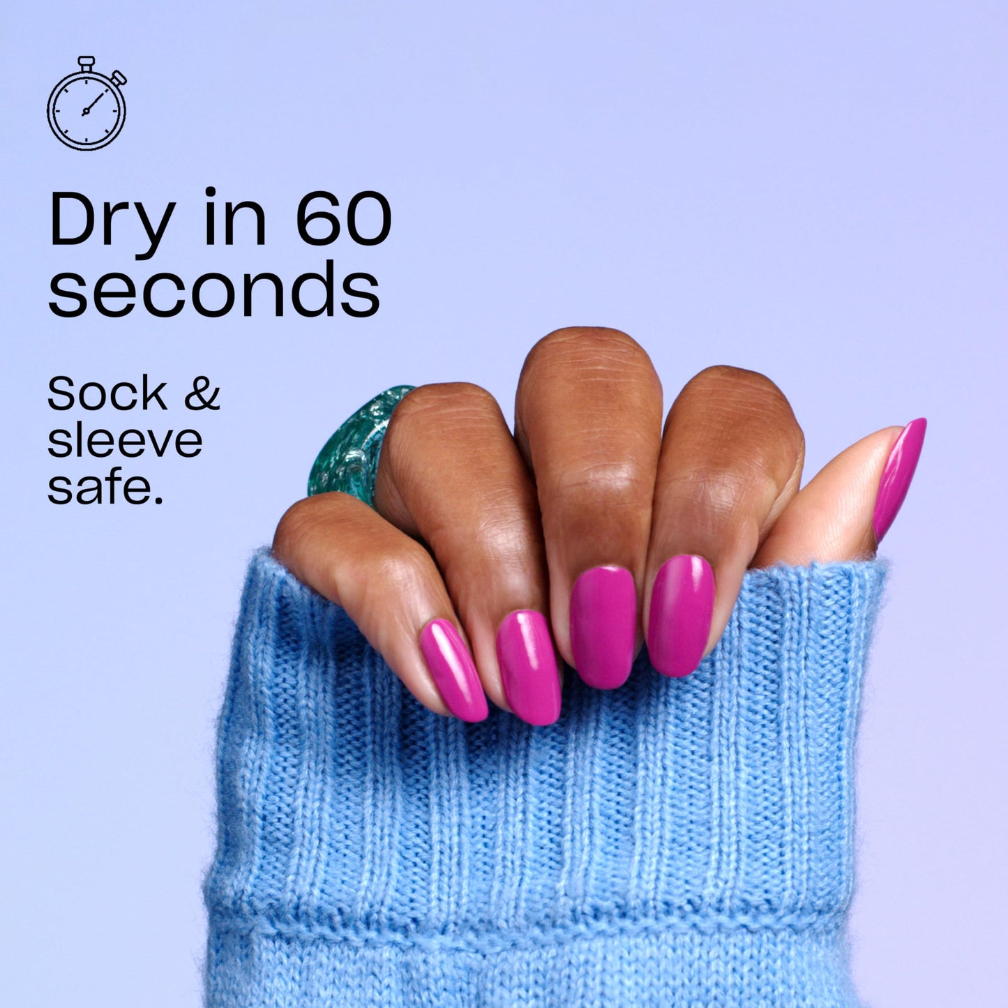 Light Steel Blue OPI RapiDry Snap Your Fingers | Opaque Soft Blue Crème Quick Dry Nail Polish | Vegan, Smudge Proof, Fast Drying