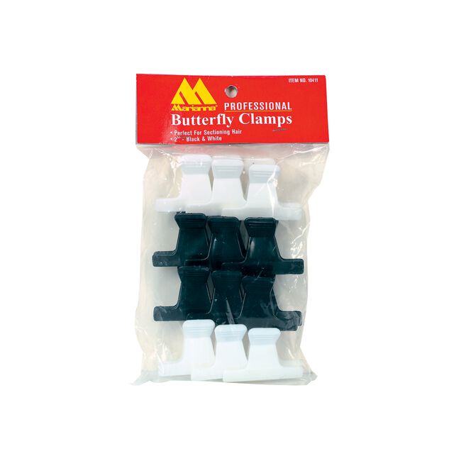 White Smoke Marianna Black/White Butterfly Jaw Clamps - 2 Inch
