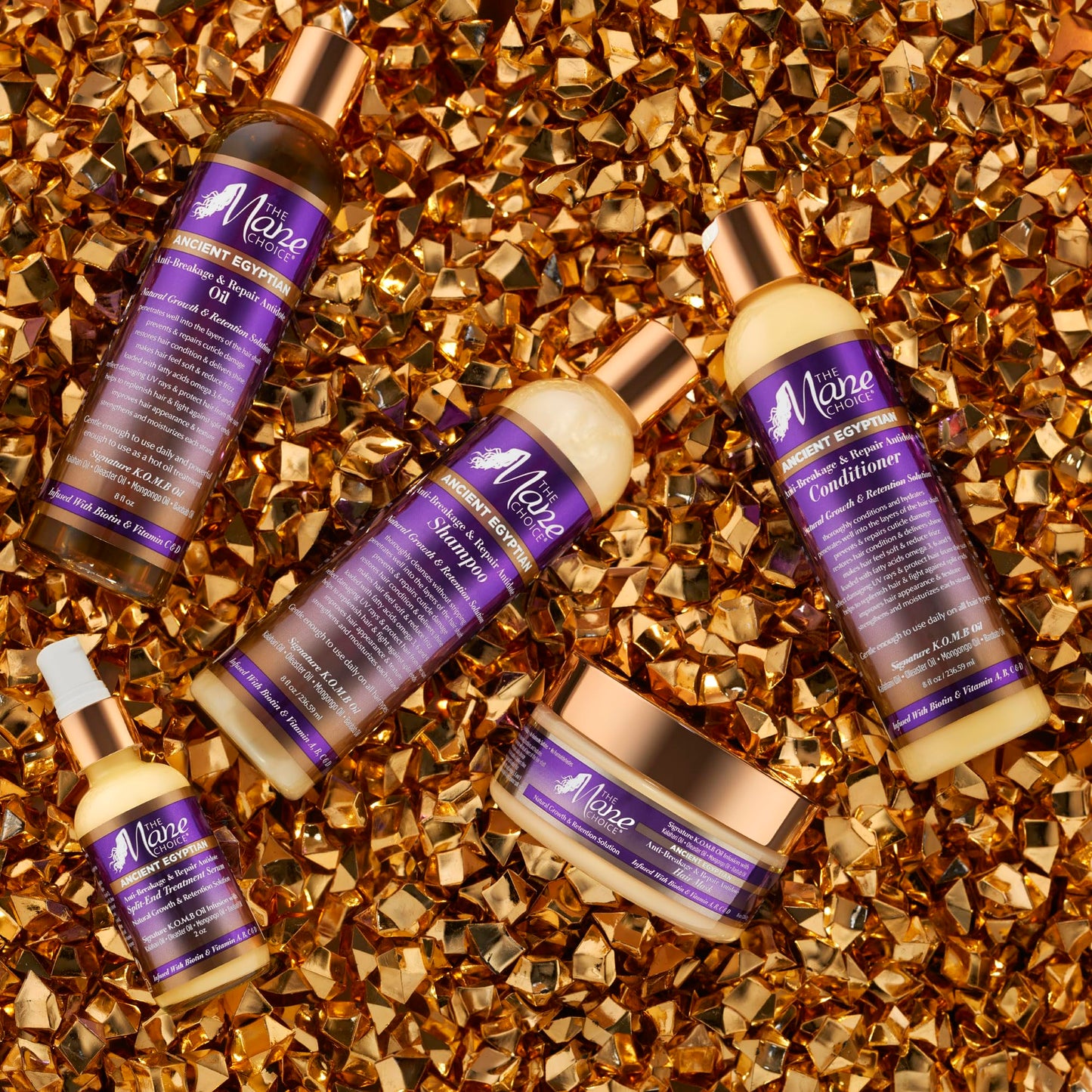 Après-shampoing anti-casse et réparateur égyptien antique The Mane Choice pour cheveux bouclés, ondulés et crépus. Hydrate et renforce les cheveux. Nourrit les cheveux secs et cassants. 227 g.