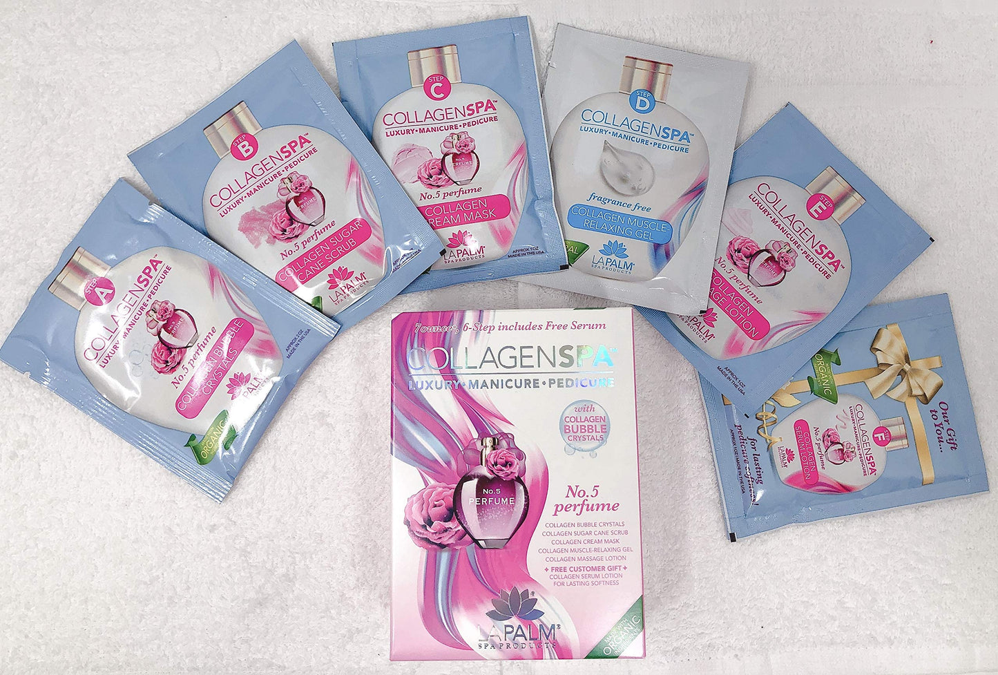 Lavender La Palm Collagen Spa Luxury Manicure and Pedicure with Collagen Bubble Crystals - Mix of 6 Scents