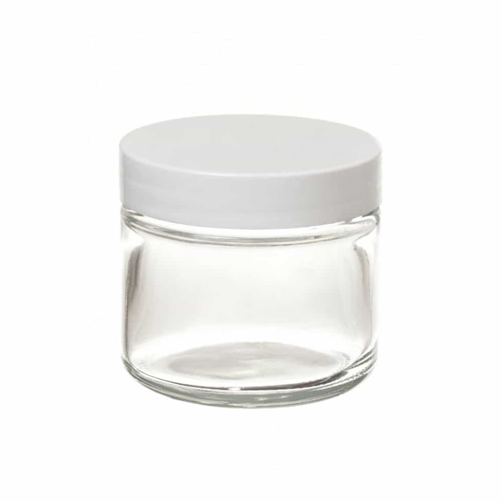 White Smoke Berkeley Clear Thick-Wall Round Jar White Cap 30ml BJ300WH