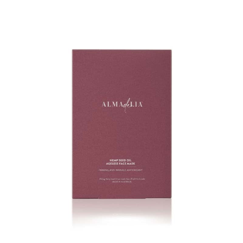 Maroon ALMAdeLIA Hemp Seed Oil Ageless Face Mask 5/pack