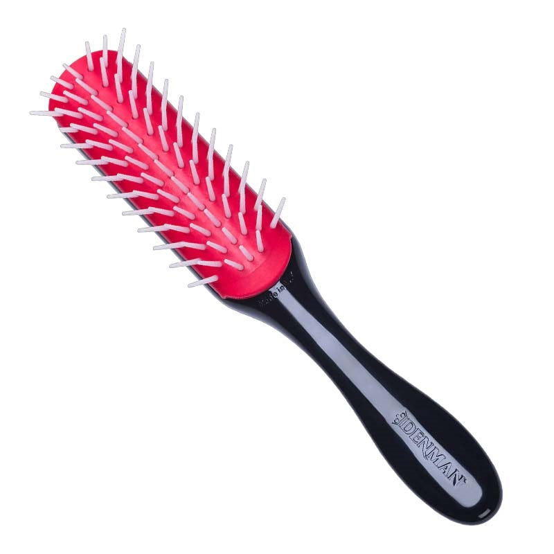 White Smoke Denman 7Row Textured Handle Brush