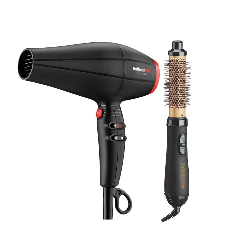 White Smoke BaBylissPRO Hairdryer and Hot Air Styler Prepack