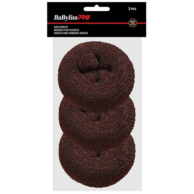Dark Slate Gray BaBylissPRO Hair Donuts Brown 3pk