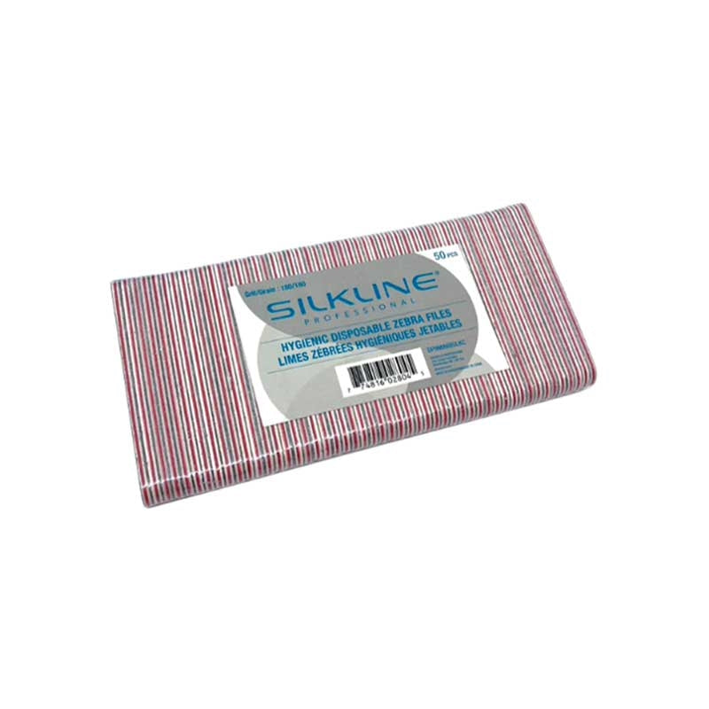 White Smoke Silkline Mini Zebra Nail Files 50/pack