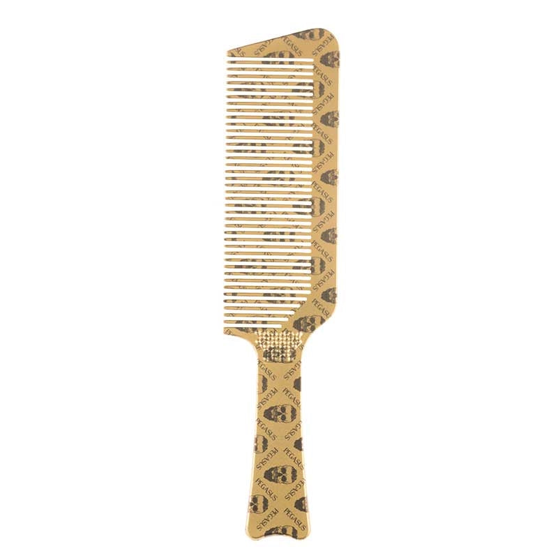 White Smoke Pegasus Skelleto Gold Hard Rubber Clipper Comb 8.6in