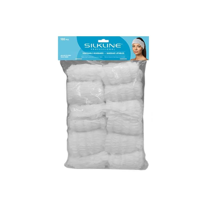 Gray Silkline Disposable Headbands 100/Bag