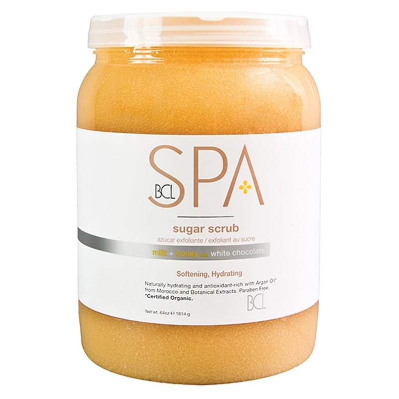 White Smoke BCL Spa Milk Honey White Chocolate Sugar Scrub 64oz