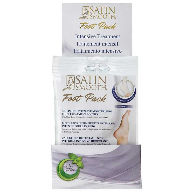 Light Gray Satin Smooth Foot Pack Intensive Treatment Individual