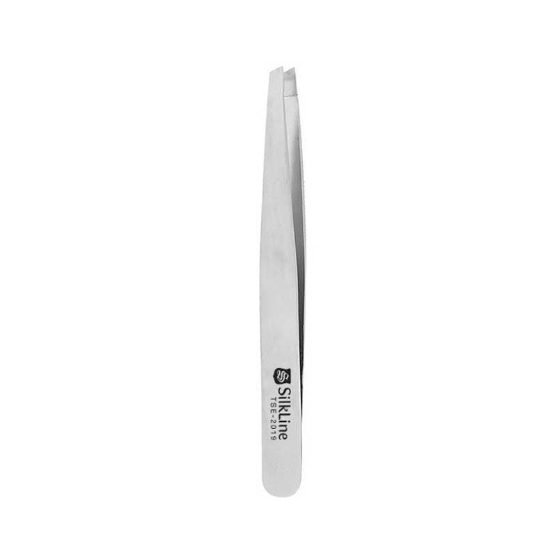 Light Gray Silkline Slanted Tip Tweezer