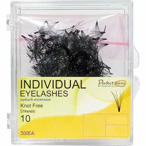 Light Gray Individual Eyelashes Knot Free C-Curl 0.07x9mm 300ct.