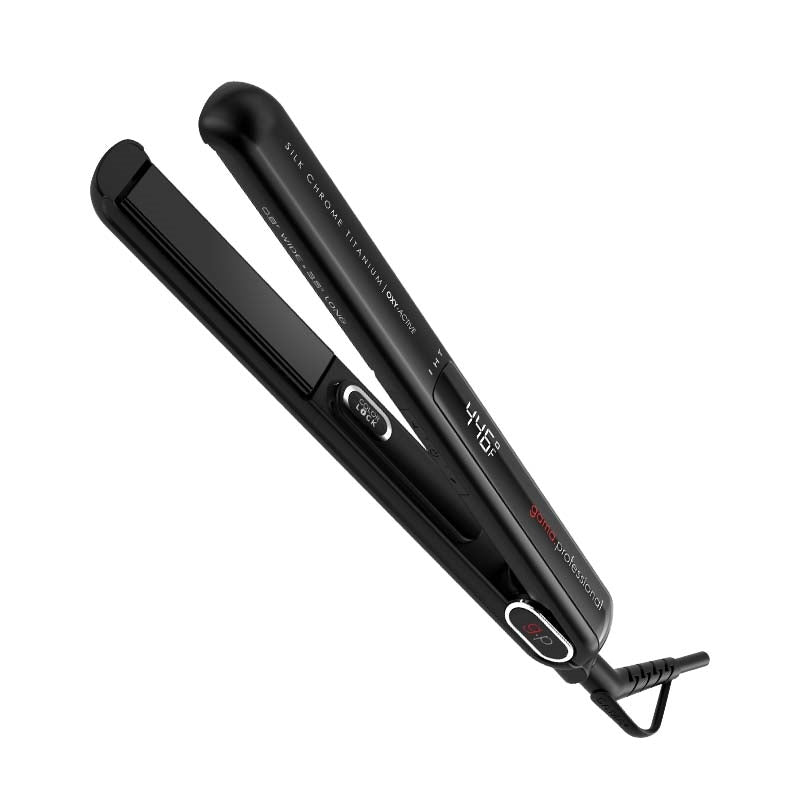 White Smoke GAMA (GPI02711.5) GEVO Silk Chrome Tita Flat Iron 1.2in