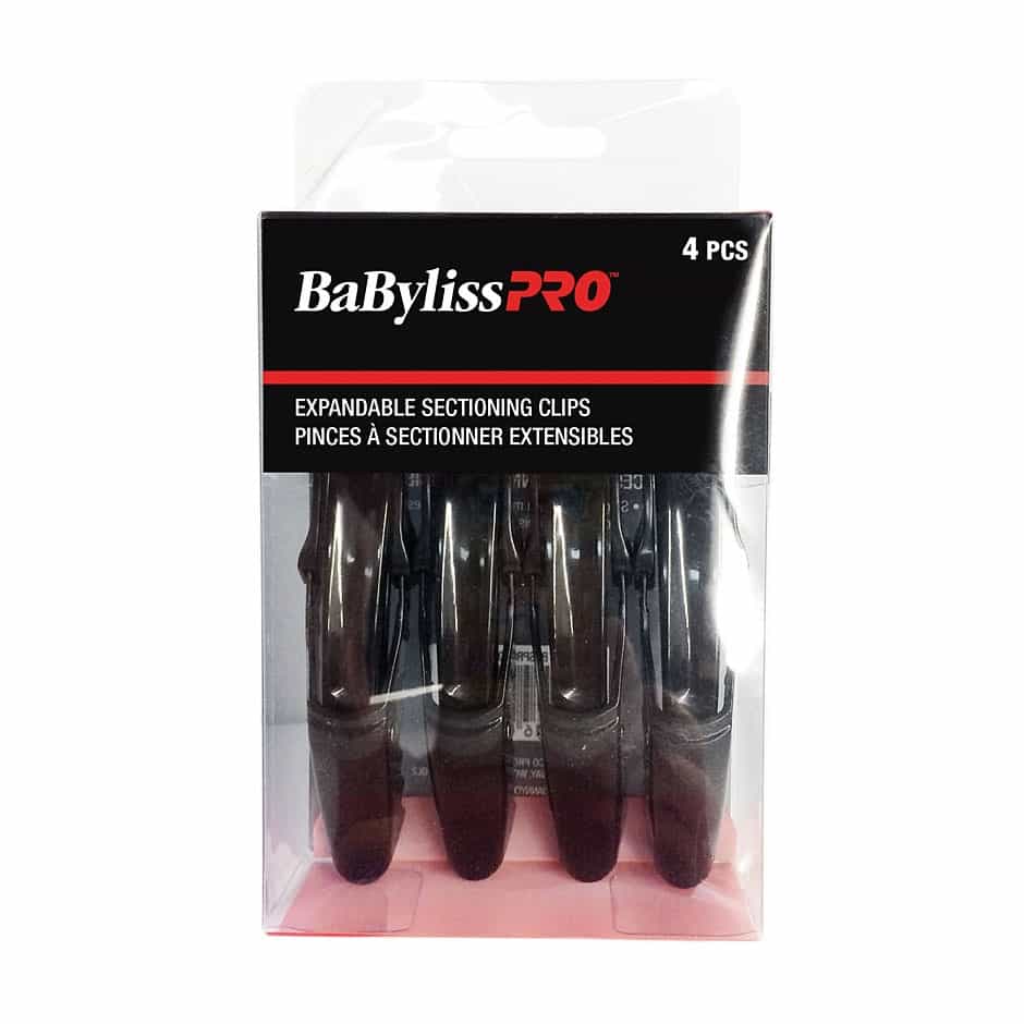 Black BaBylissPRO Expandable Sectioning Clips SM 4pcs BESPROM25UCC