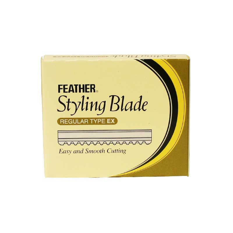 Khaki H&R Feather Styling Razor Blades 10pk