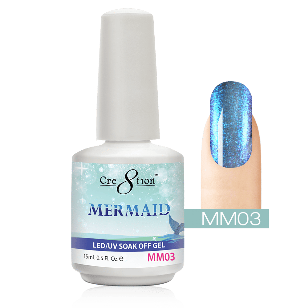 Black Cre8tion Mermaid LED/UV Soak Off Gel 0.5 fl oz/15ml - MM03