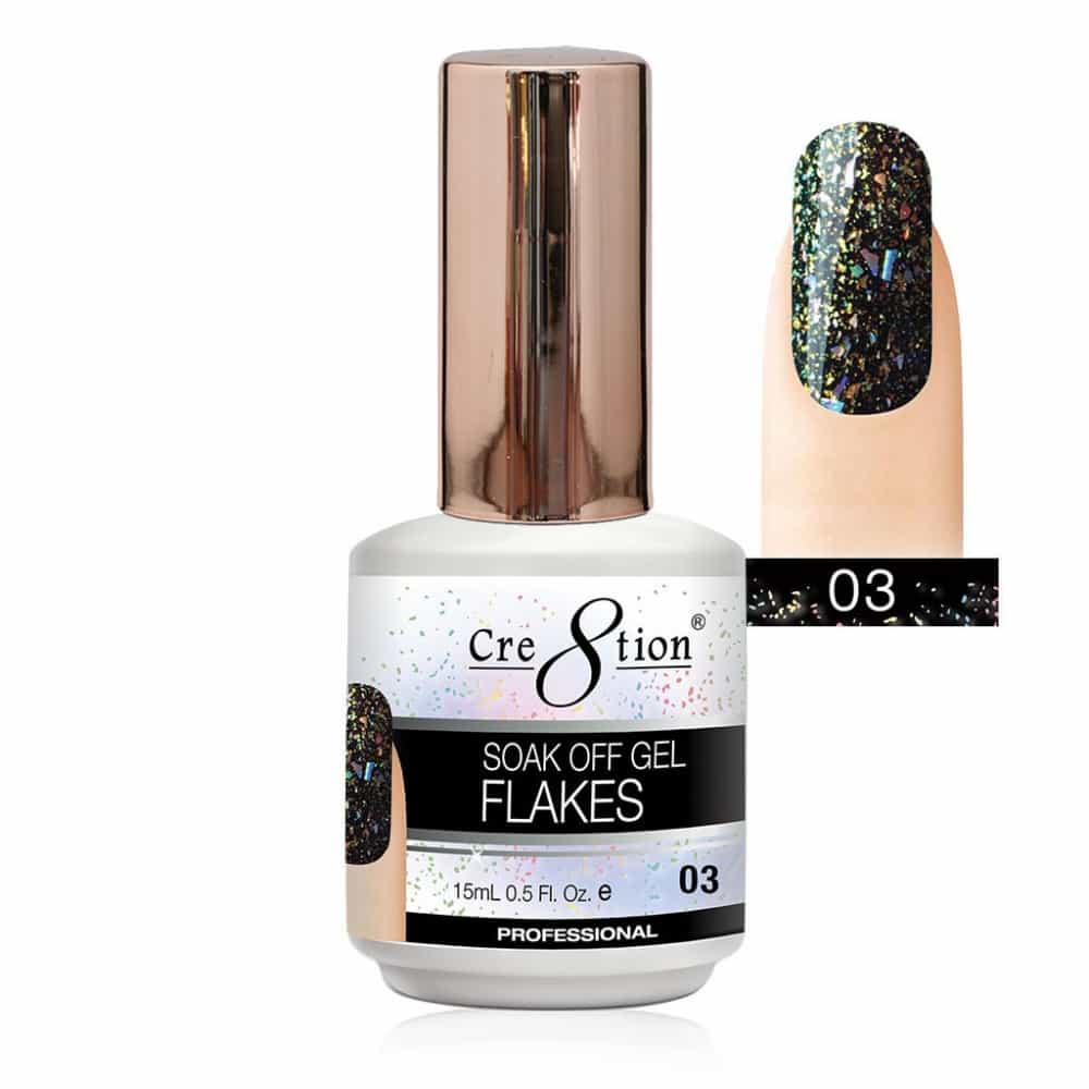White Smoke Cre8tion Soak Off Gel Flakes 0.5 oz/15ml 0916-1633