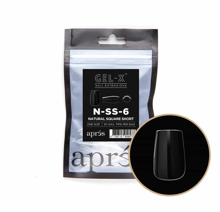 White Smoke Apres Gel-X Tips Natural Square Short 50PK NSS6/90963