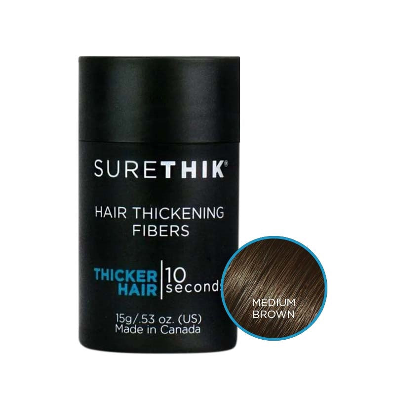 White Smoke SureThik Hair Thickening Fibers Medium Brown 15g