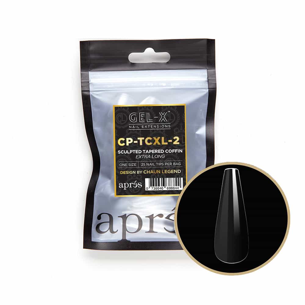 White Smoke Apres G-X Tips Sculpted Tapered Coffin Extra Long 25P CPTCL2