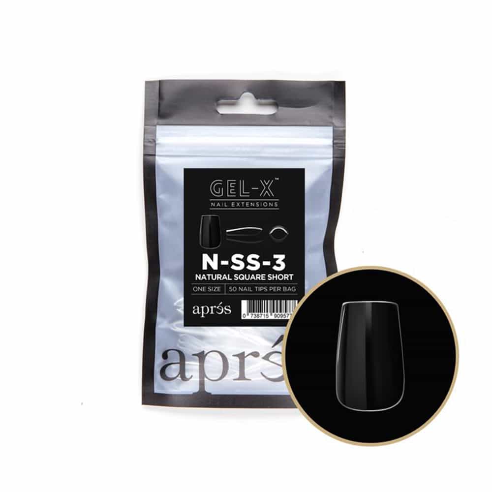 White Smoke Apres Gel-X Individual Tips Natural Square Short 50PK NSS3