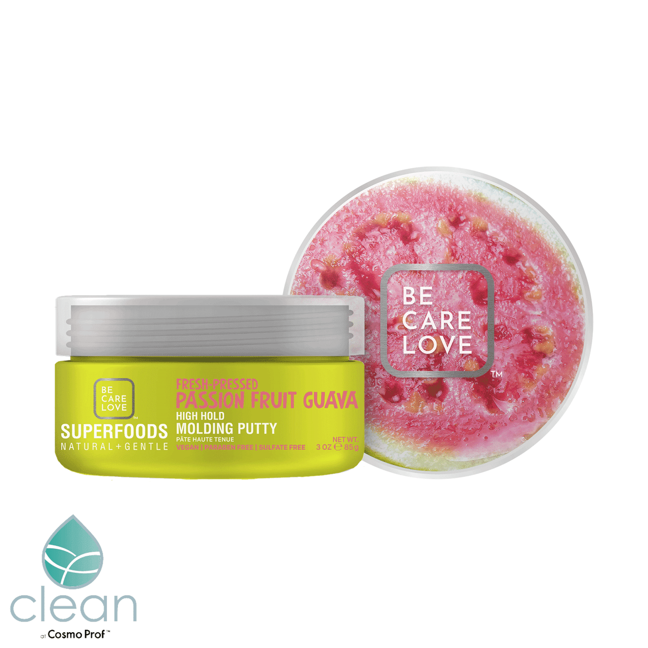 Be.Care.Love Fresh-Pressed Passion Fruit Guava High Hold Molding Putty 3 oz.