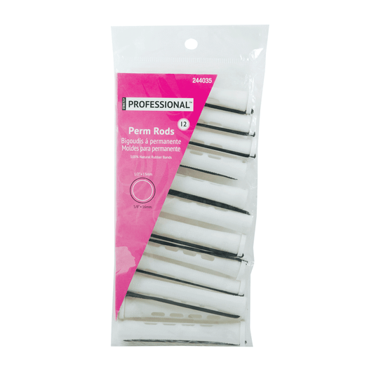 Strictly Professional White Long Curved Perm Rods 12 Pack