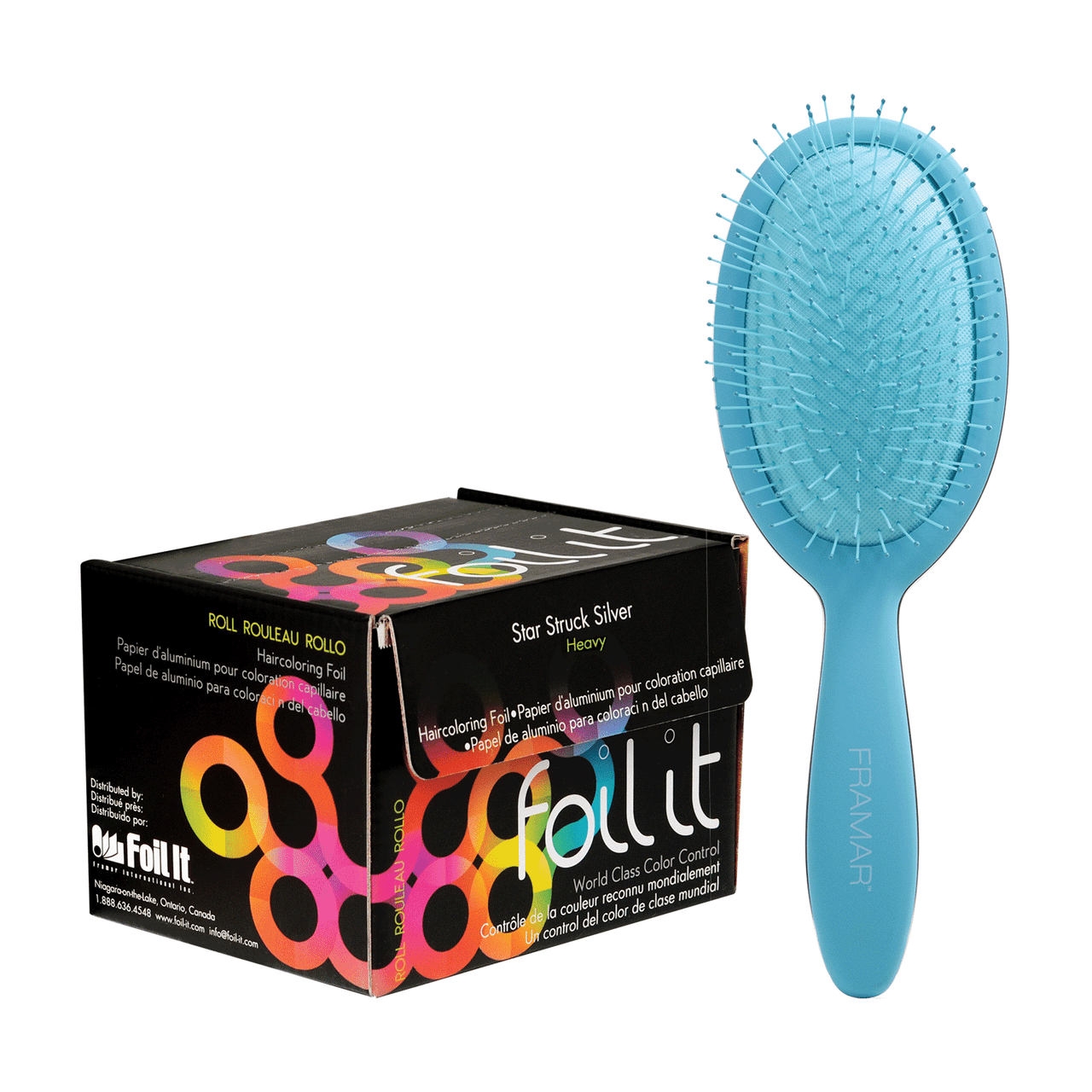 Framar Star Struck Silver Large Roll( Heavy) with Detangle Brush