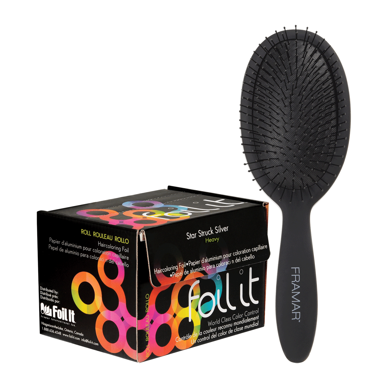 Framar Star Struck Silver Large Roll(Heavy) with Detangle Brush