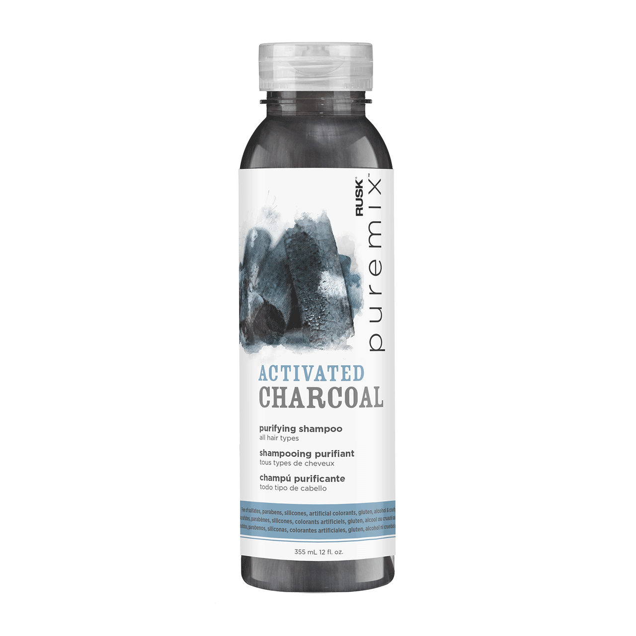 Rusk Puremix Activated Charcoal Purifying Shampoo 12 fl oz