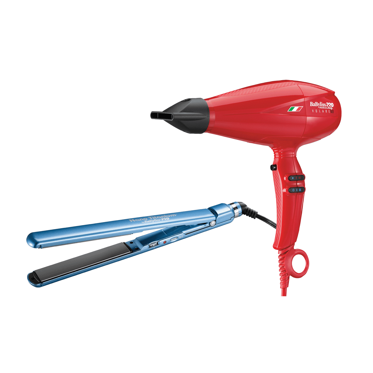 Dannyco Electrical BaBylissPRO Ferrari Red Dryer & Nano Titanium Flat Iron