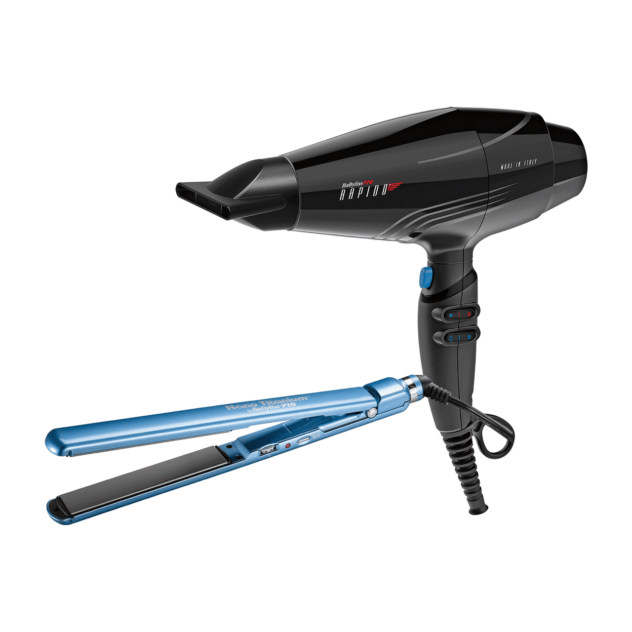 Dannyco Electrical BaBylissPRO Rapido Dryer + Nano Titanium Flat Iron 1 Inch