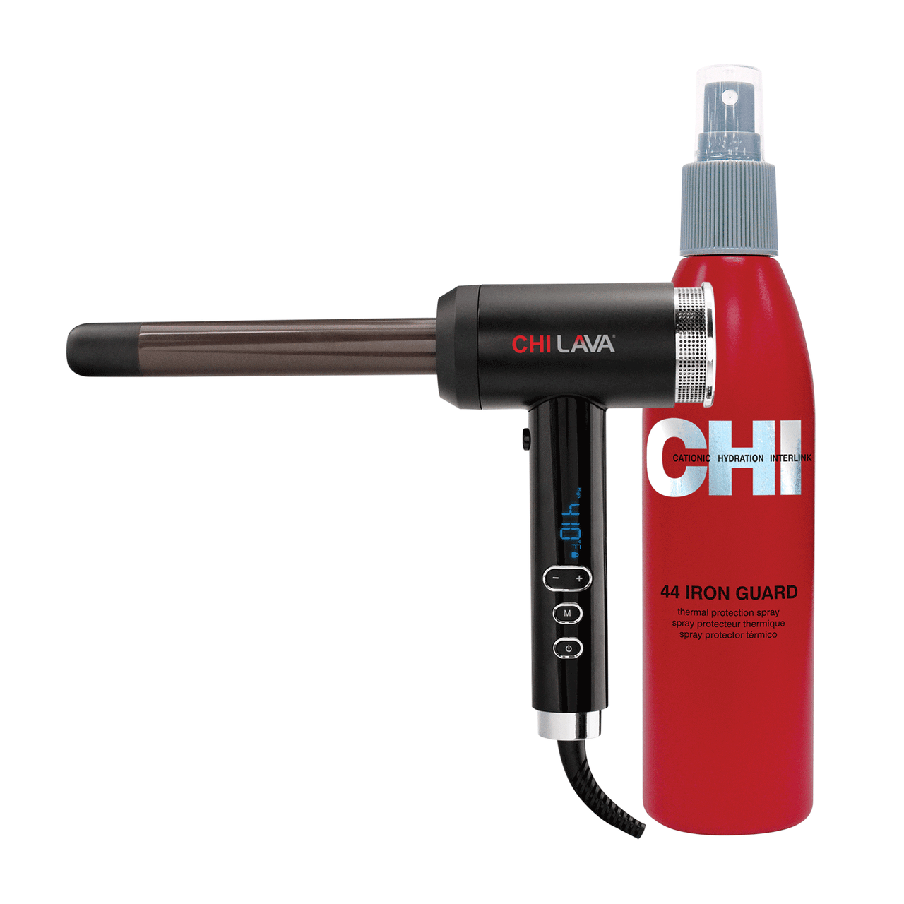 Farouk CHI Volcanic Lava Curl Shot 1" with CHI 44 Iron Guard Spray