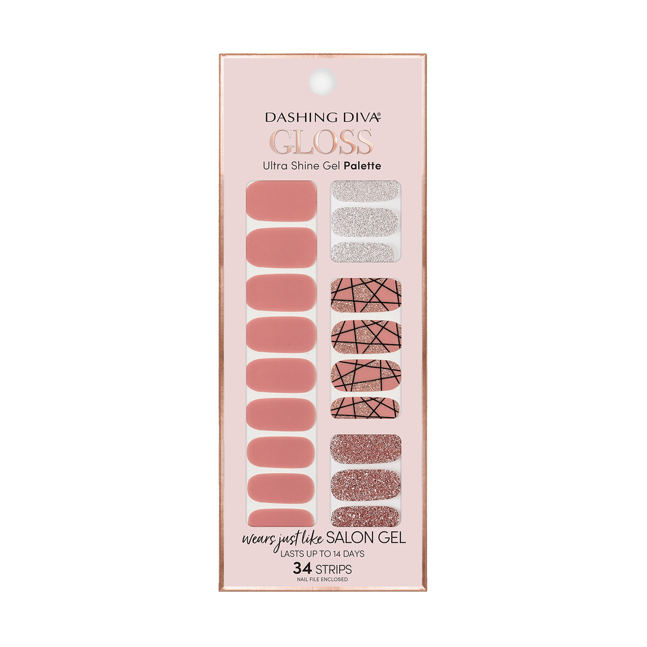 Dashing Diva Rose Sparkle Gloss Ultra Shine Gel Strips