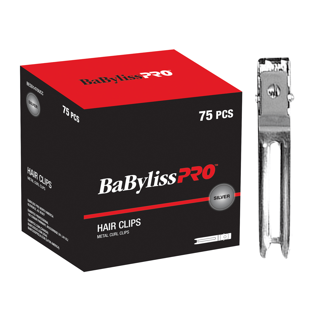 Dannyco Sundries BaByliss Pro Stainless Steel Curl Clips - 75 Count