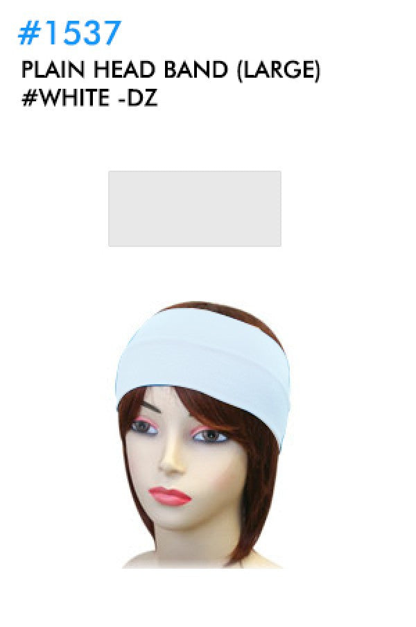1537 Plain Head Band (Large) White -dz