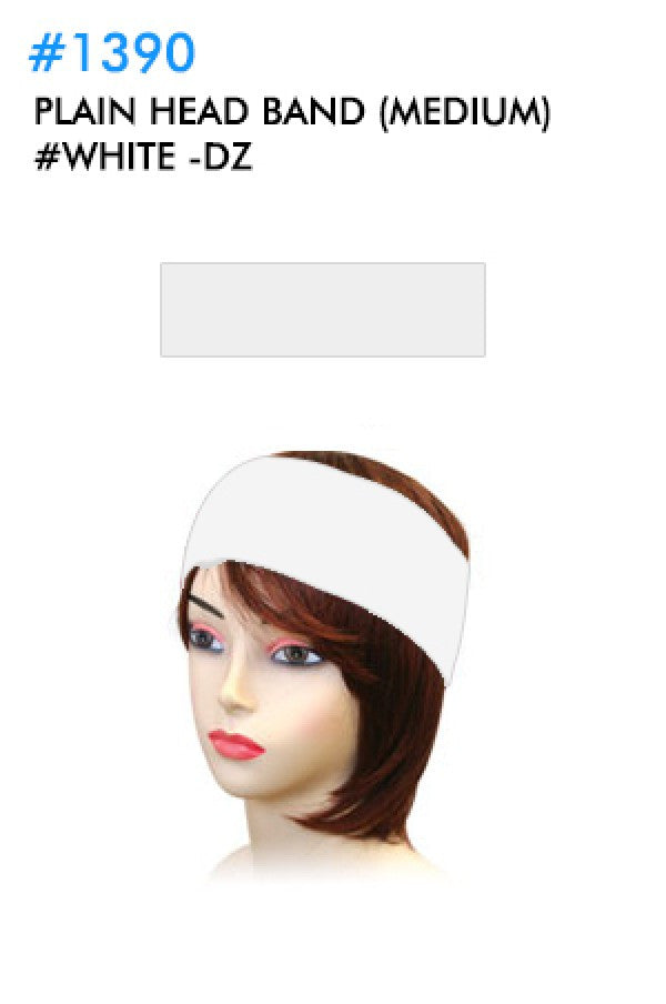 1390 White Plain Head Band (Medium) -dz