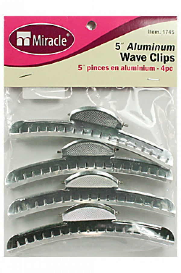 Miracle-1745 5" Aluminum Wave Clips (4pc) -dz