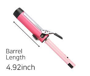 VODANA Professional GlamWave Ceramic Curling Iron, Natural Curls, Hair Curler, Curling Wand, Available in USA (1.57inch (40mm), Pink)