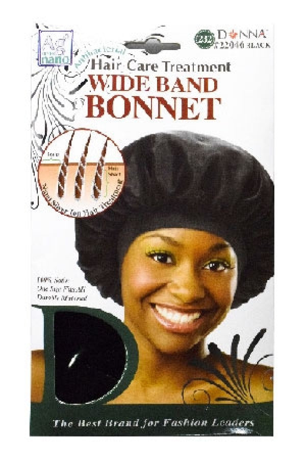 Donna Nano Hair Care wide Bonnet 22046(Black)-dz