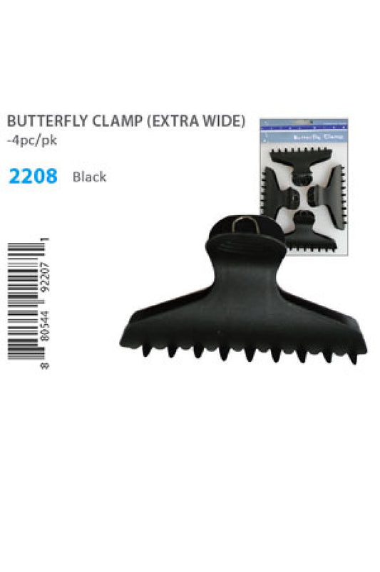 Butterfly Clamp (Extra Wide, 4pcs/pk) 2208 Black -pk