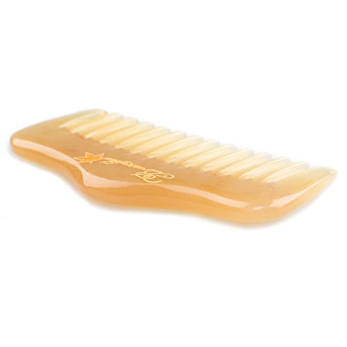 Breezelike Hair and Beard Comb - Mini Sheep Horn Comb for Detangling - No Static Wide Tooth Pocket Comb for Men and Women