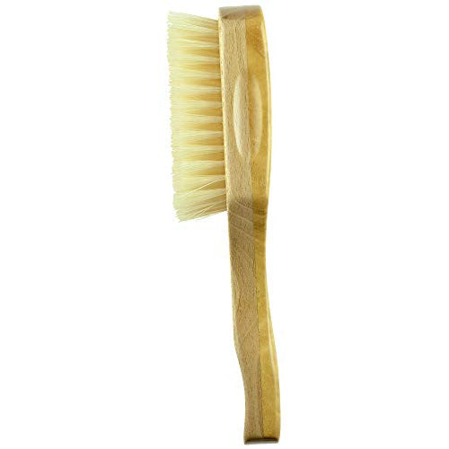 Kent OS11 Dual Timber Rectangular Club Hair Brush and Facial Brush for Beard Care - Exfoliating Natural Boar Bristle Brush for Mens Grooming, Hair Care, and Beard Straightener for Men's Skin Care