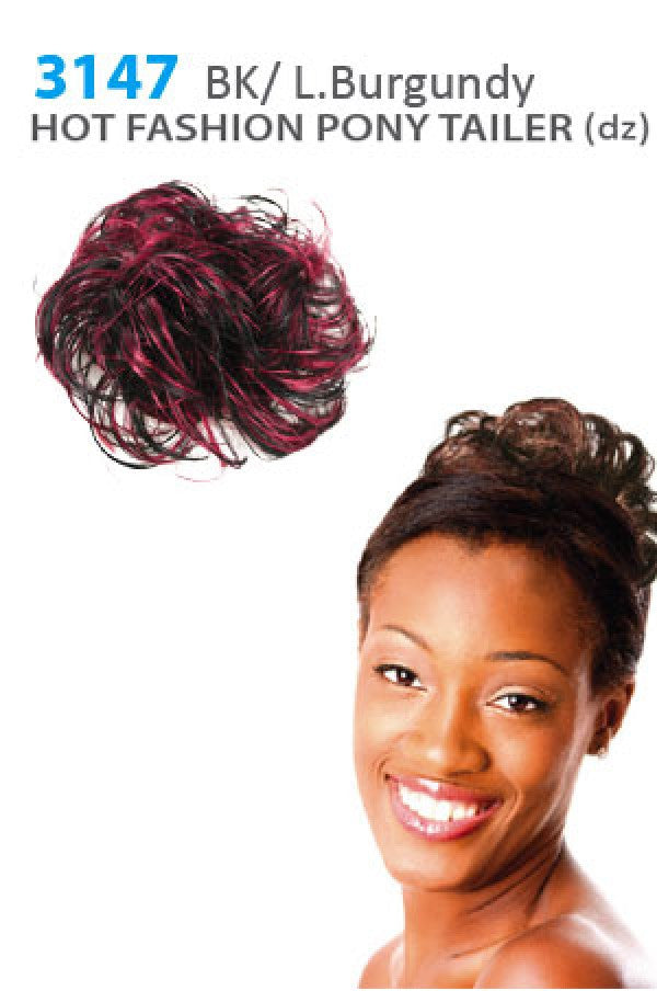 3147 Magic Gold Hot Fashion Pony Tailer (BK/L.Burgundy) -dz