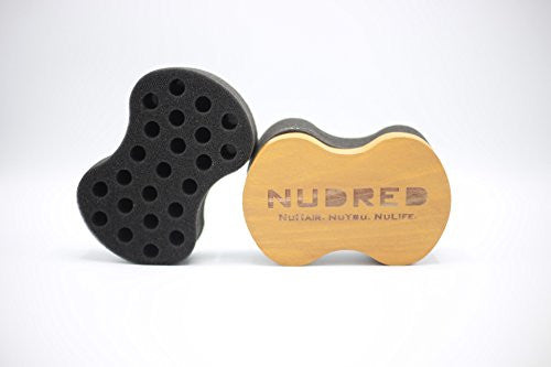 Curl Sponge - Nudred Wooden Interchangeable Sponges Unit for Coils, Curls, and Twists - Natural Hair Twist Sponge Brush